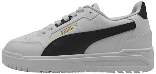 PUMA Baskets Shuffle Downtown Unisexes, Puma White PUMA Black PUMA Gold, 43 EU