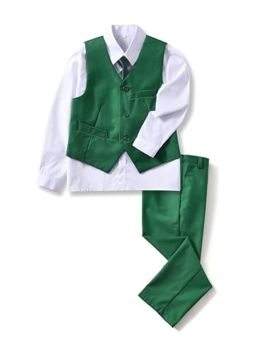 Image of YuanLu Boys Suit Dress Clothes Ring Bearer Outfit Homecoming Dresses Boy Vest and Pants Set for Kids Wedding Tuxedo Suits