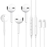 2 Pack Apple Earbuds for iPhone Headphones Wired with Lightning Connector(Built-in Microphone & Volu