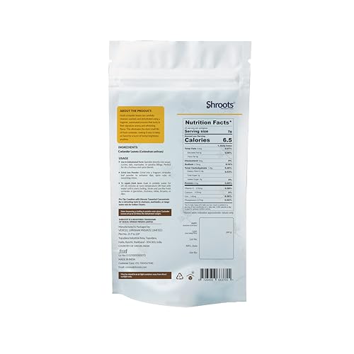 Image of SHROOTS Dehydrated Coriander Leaves | 100% Natural & Aromatic | Essential for Cooking, Garnishing & Health Benefits | Rich in Flavor & Nutrients | 50g Each, Pack of 2