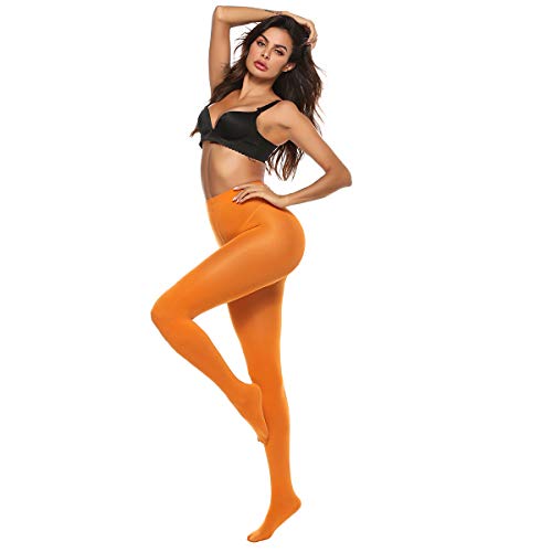 Image of MANZI Tights for Women Solid Color Pantyhose Colored Semi Opaque Footed Tights Soft Stretch High Waist Stockings 70 Denier