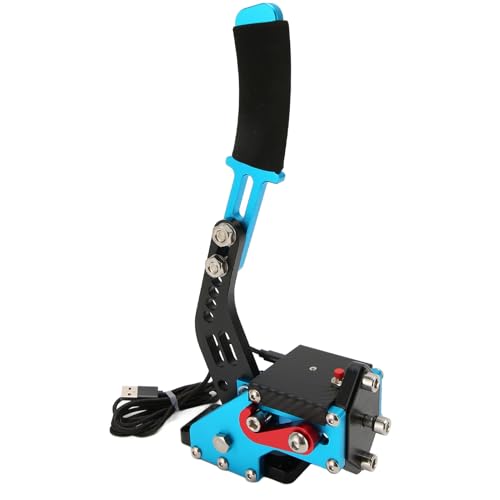 Ouitble Freno de mano USB 64 bits 2 en 1 Juego de carreras Sim Freno de mano Efecto Hall Tecnología de precisión Carreras progresivas Control de freno de mano adicional PC G920 (Azul)