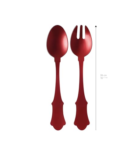 Couverts à salade Sabre Paris Honorine rouge : service de table chic