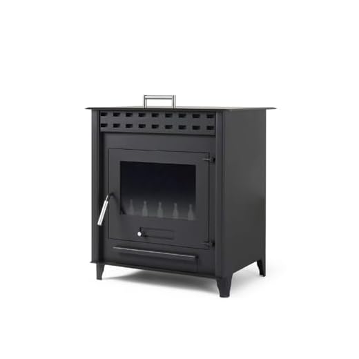 Estufa de leña grande modelo B 14.3 Kw | Chimenea rustica de leña | Estufa de leña clásica para salón salida de humos trasera