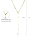 S.J JEWELRY Womens Handmade CZ Simple Delicate 14K Gold Plated Lariat Simple Baton Adjustable Y Necklace Y-Beads-1Pearl