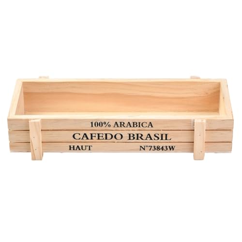 CALFOVERA Maceta de Madera Natural para Suculentas, 2 Unidad, 21.3 x 7.2 x 4.5cm, Rectangular, para Exteriores, Alféizar de Ventana, Jardín Elevado, Maceta para Cactus, Verduras, Césped, Patio.