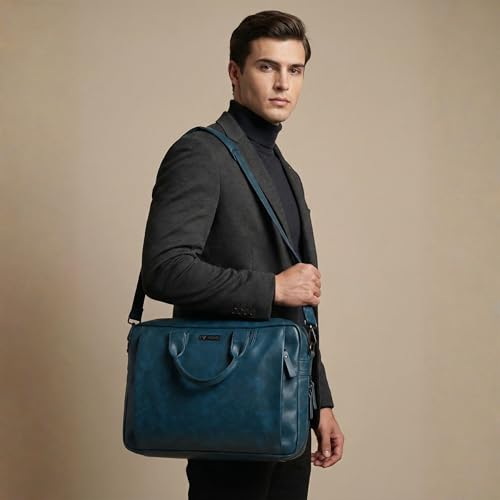 Image of VISMIINTREND Laptop Bags for Men Office Use | Stylish Leather Office, Messenger, Shoulder, Handbag | Fits 13 inch,14 inch, 15.6 Inch Laptops, Macbook | Corporate Gifts for Men, Women, Clients, Employees