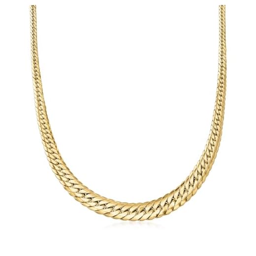 Ross-Simons Italian 18kt Yellow Gold Graduated Cuban-Link Necklace. 18 inches