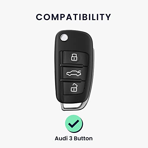 kwmobile autosleutel hoesje compatibel met Audi 3-knops autosleutel - Autosleutel behuizing in zwart/rood - Afbeelding 7