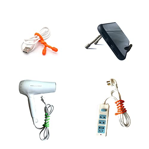 Silicone Twist Ties, Silicone Cable Ties,12Pcs Steel-Core Rubber Twist Tie, Reusable Twist Ties For Cords Wire, Cable Tie Straps Organizer. 3 4 6 And 8 Inches #TOP1