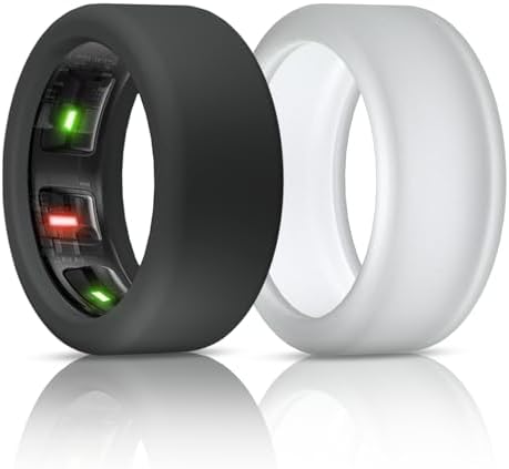 Silicone Ring Case Compatible with Oura Ring Gen 4/3 - Elastic Protector for Working Out - Patent Protected (Black+Transparent, S for 678910)