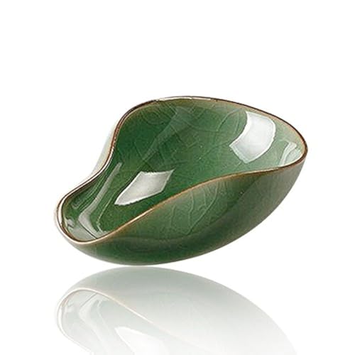 LWXLJMJZC Qin Porcelain Cha He Tea Vessel-Coffee Bean Weighing Tray-Ge Yao Plum Green Tea Accessory With Crack-Chinese Tea Scoop