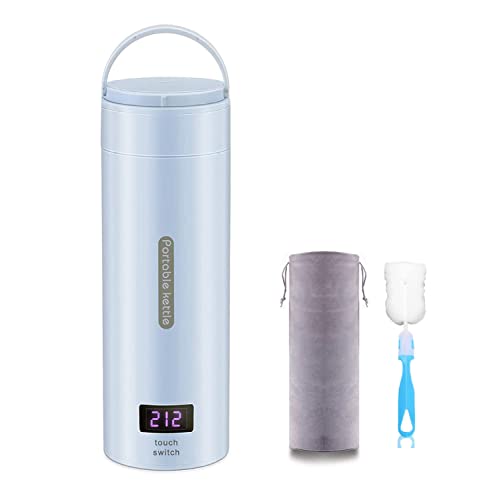電気ケトル 電気ポット 小型 携帯用 500ml ポータブル トラベルケトル 携帯湯沸かし器 110V 旅行用 電気水筒 急速加熱 4段温度調節 自動OFF 急速沸かし 空焚き防止機能 漏れない 旅行カップ 持ち運びが簡単 SXZGJS blue
