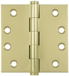 Deltana DSB43-UNL 4 x 4 in. Square Hinges44; Unlacquered Bright Brass - Solid Brass - Pack of 2
