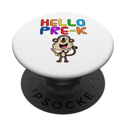 Hello Pre-K Monkey, Preschool Teacher, First Day Of School PopSockets Adhesive PopGrip