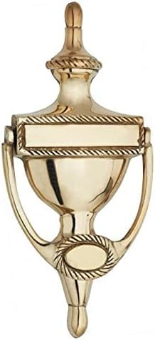 Ironmongery Solutions® Urn Door Knocker Solid Georgian Style Polished Brass – Classic Victorian Front Door Accessory