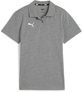 Puma Unisex Teamgoal Casuals Wmn Polo, Medium Gray Heather-Puma White, S EU