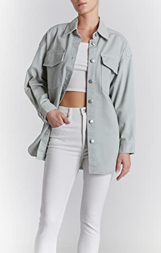 O A T NEW YORK Women's Luxury Clothing Long Sleeve Denim Jacket Shacket with Button Closure, Comfortable & Stylish2