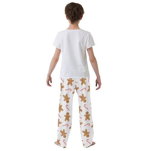 Boys' Pants Christmas Gingerbread Man Candy Cane Long Bottoms Jogger Pants Elastic Waist Trousers with Pockets S-XL3