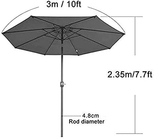 Sun Parasol Umbrella Garden 10ft Outdoor Patio Umbrella Adjustment Fabric, Garden Yard Table Umbrella with 8 Ribs good