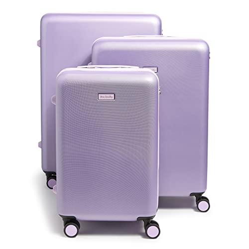 Image of Vera Bradley Women's Hardside Rolling Suitcase Luggage, Purple Shimmer, 22 inch Carry On, 26 inch Check In, & 29 inch Check In
