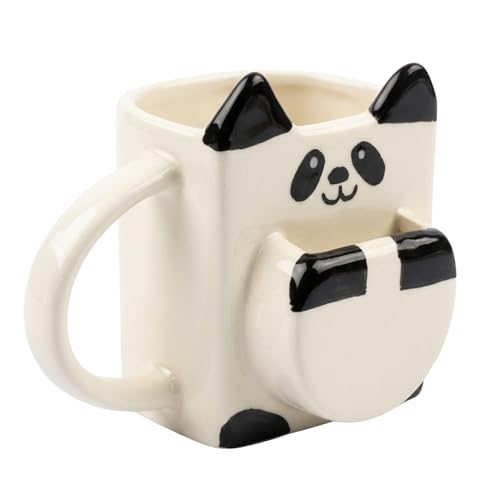 Image of DECORIVA™ Ceramic Panda Coffee, Tea Mug with 3D Cookie Biscuit Tea Bag Holder/|240ml | Microwave & Dishwasher Safe —Gift for Panda Lovers, Kids, Teens & Adults
