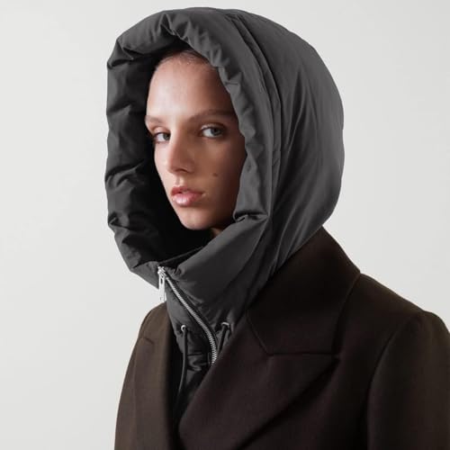 Chaleco acolchado unisex negro talla S M con capucha desmontable para invierno 3