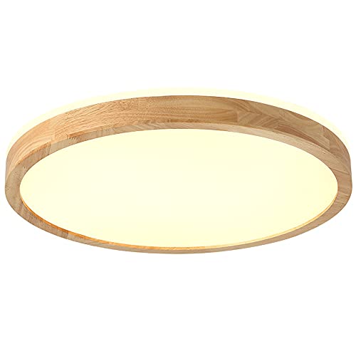 Plafonnier en bois de forme ronde LED intégrée dimmable 2.3cm