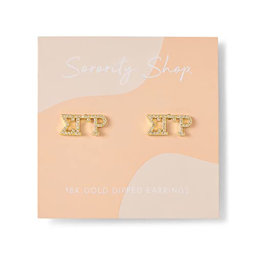 Sorority Shop Sigma Gamma Rho Earrings — SGR 18K Gold Plated Sorority Gifts Earrings, Long-Lasting Sigma Gamma Rho Gifts for Women2