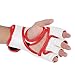 HERCHR Punch Bag Boxing Gloves, PU Leather Sports Half Mitts for Men Women, Martial Arts MMA Sparring Training, Taekwondo, Fighting, Grappling, Kickboxing, Muay Thai Wrist Support(White red)