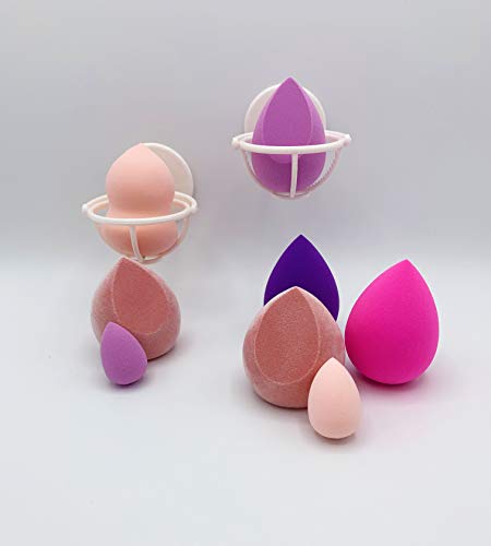8-pcs Makeup Sponge Kit for Beauty, Foundation/Makeup Blending Sponges – Standard & Mini Sizes, Microfiber Sponges & Makeup Holders – Perfect for Holiday Gifts