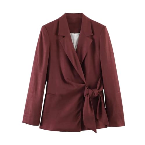 Conjunto de verano vintage para mujer con blazer estructurado de manga larga