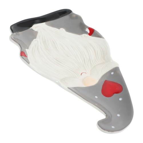 Plato de cerámica navideño de Papá Noel blanco y rojo 2