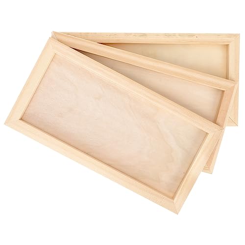 HOODANCOS Unfinished Boys and Girls Art Display Diy Wooden Painting Frame Clay Photo Holders Craft Frame