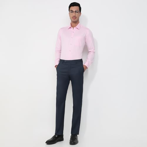 Image of Raymond Men Slim Fit Dobby Pattern Pure Cotton Semicutaway Collar Full Sleeve Formal Shirt