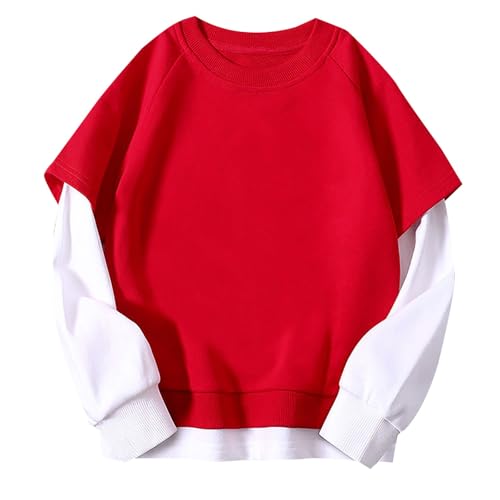 Youth Pullover Sweatshirts Loose Crew Neck Oversized Long Sleeve Cute Hoodie Sweatshirts Kids Boys Girls Tops Clothes