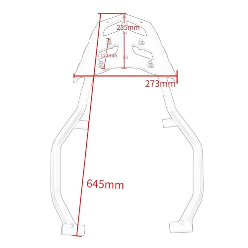 Support bagages rigide Yamaha Tenere 700 XTZ structure acier