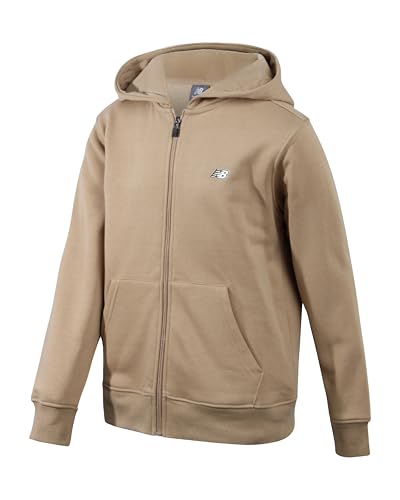 New Balance Active Boys Zip Up Hoodie - Warm Fleece Hoodies for Boys Youth Kids Sweatshirt Activewear with Pockets (8-20)