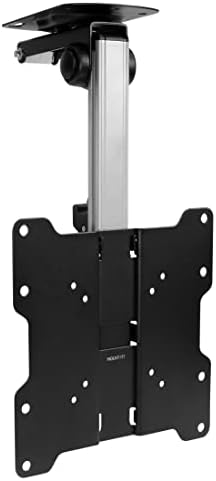 Mount-It! Flip Down TV and Monitor Mount | Ceiling Kitchen Overhead and Under Cabinet Mount | Fits Flat Screens 13 15 17 19 21.5 24 27 32 37 Inches | VESA Compatible 75-200 | Height Adjustable