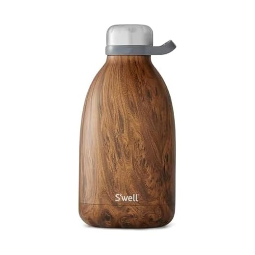 S'well Stainless Steel Roamer Bottle - 40 Fl Oz - Teakwood - Triple-Layered Vacuum-Insulated Containers Keeps Drinks Cold for 40 Hours and Hot for 18 - with No Condensation - BPA Free Water Bottle