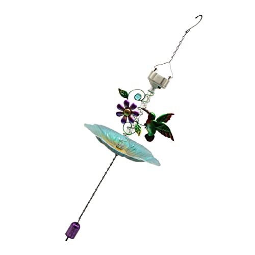 Happyyami comedero para pájaros Luces solares al Aire Libre Bandeja de Comida comedero pajaros Bird Feeder Adornos Jardin alimentador de luz Solar Adorno de comedero para Mascotas Planchar