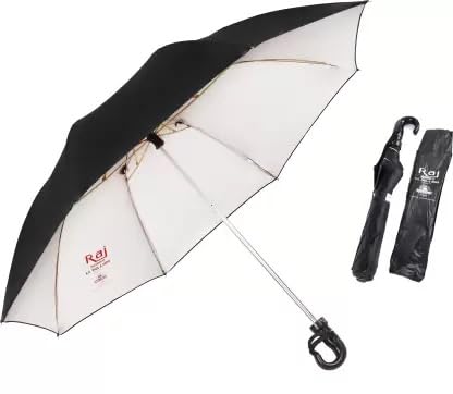 Raj 2 Fold Large Umbrella for Men and Women, 2 fold umbrella, Umbrella for Men & Women (Manual, Black/Silver)-image-20
