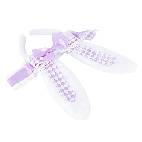 KESYOO うさぎ耳kcカチューシャ バニーカチューシャコスプレ コスチューム うさ耳ヘアバンド ぬいぐるみ 動物 ウサギの耳カチューシャ コスプレヘア プラッシュ生地 紫の,Purple