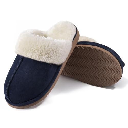 Image of Litfun Women's Fuzzy Memory Foam Slippers Fluffy Winter House Shoes Indoor and Outdoor