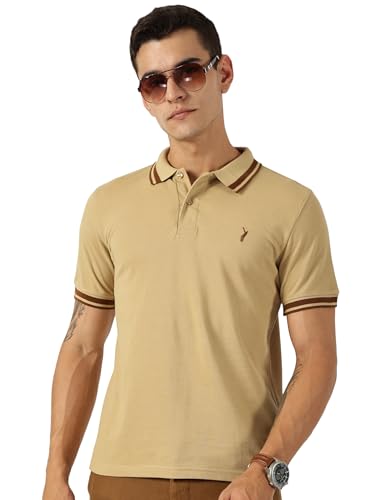 Image of Thomas Scott Men's | Solid | Half Sleeve | Regular Fit | 100% Cotton | Polo Collar | Button Closer | Casual Tshirt