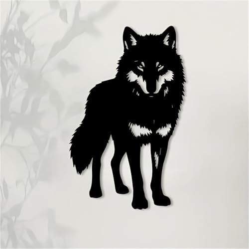 Loup en métal déco murale anti-rouille pour masquer un mur vide extérieur ou habiller un grand salon