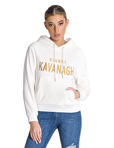 Gianni Kavanagh Damen White Velvet Sherpa Hoodie Kapuzenpullover, weiß, 42 Cover