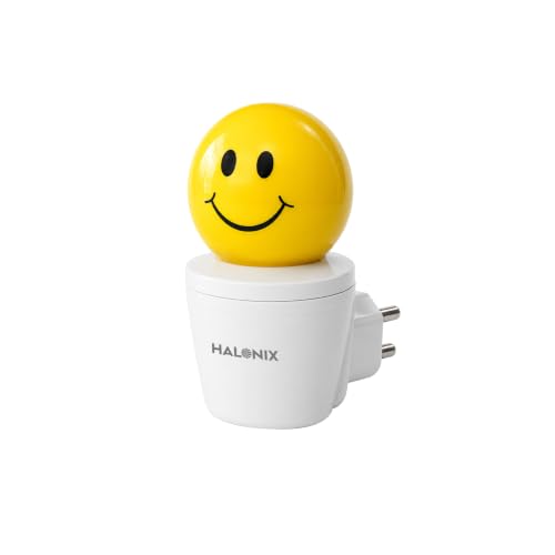 Image of Halonix SMILE 0.5W Yellow LED Night Lamp | Plug & Play | Up to 30,000 Hours LED Life | 1 Year Warranty | Energy Efficient Night Light for Bedroom, Kids Room & Hallway