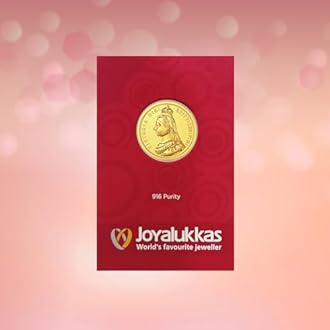Joyalukkas 22K (916) Purity Gold Coin | Yellow Color | Round Shape | Queen Victoria Design.