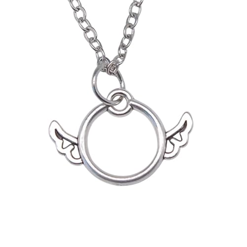 Collar de cruz para niñas y mujeres colgante de alas vintage y gargantilla corta